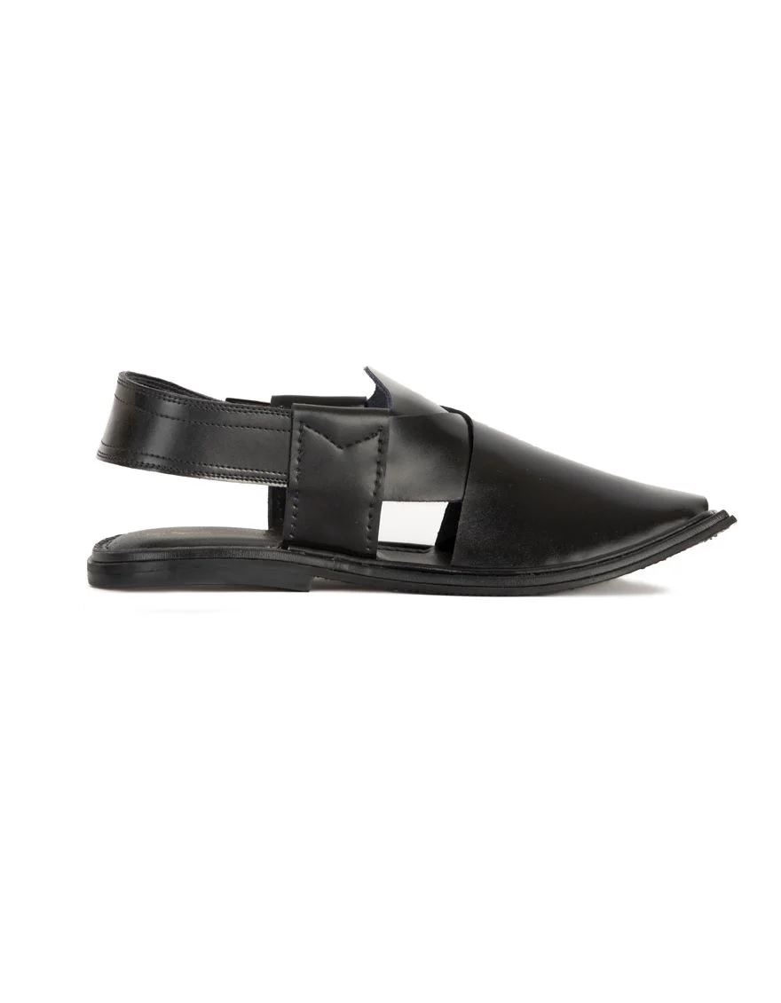 BLACK PESHAWARI SANDALS | JJFW-JPC-US-11356/S22-GK-PLN - Image 2
