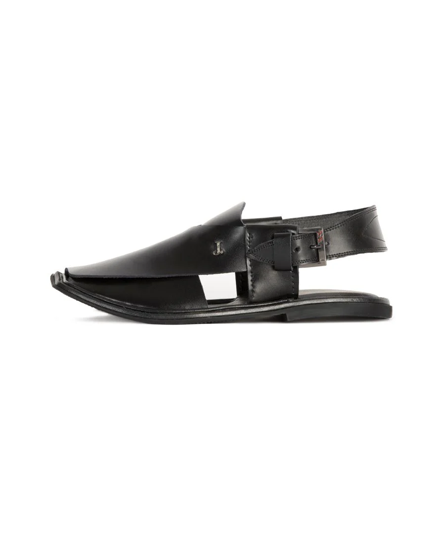 BLACK PESHAWARI SANDALS | JJFW-JPC-US-11356/S22-GK-PLN - Image 3