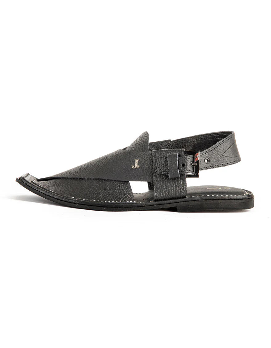 BLACK PESHAWARI SANDALS | JJFW-JPC-US-11365/S22-HS-TXT - Image 2