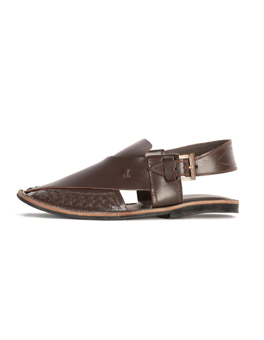 CHOCOLATE BROWN PESHAWARI SANDALS | JJFW-JPC-US-11401/S22-AB-TXT - Image 2