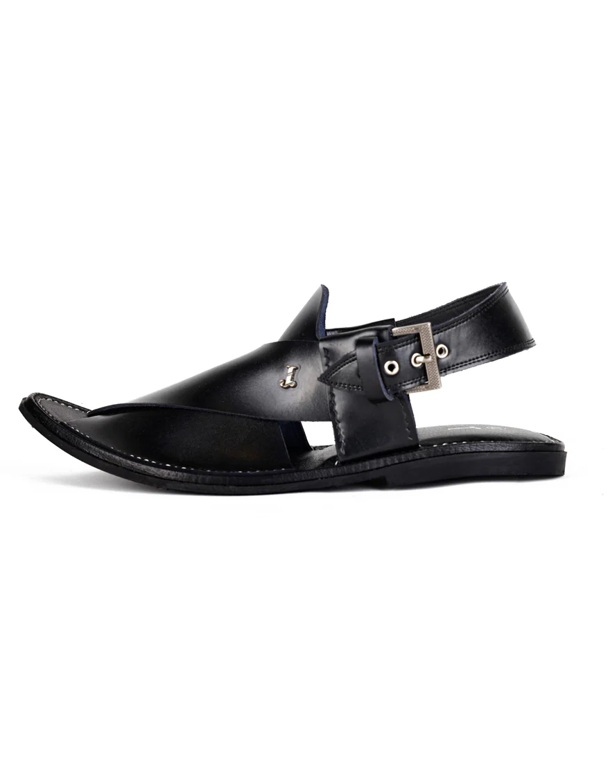 BLACK PESHAWARI SANDALS | JJFW-JPC-US-11426/S23-RM-PLN - Image 2