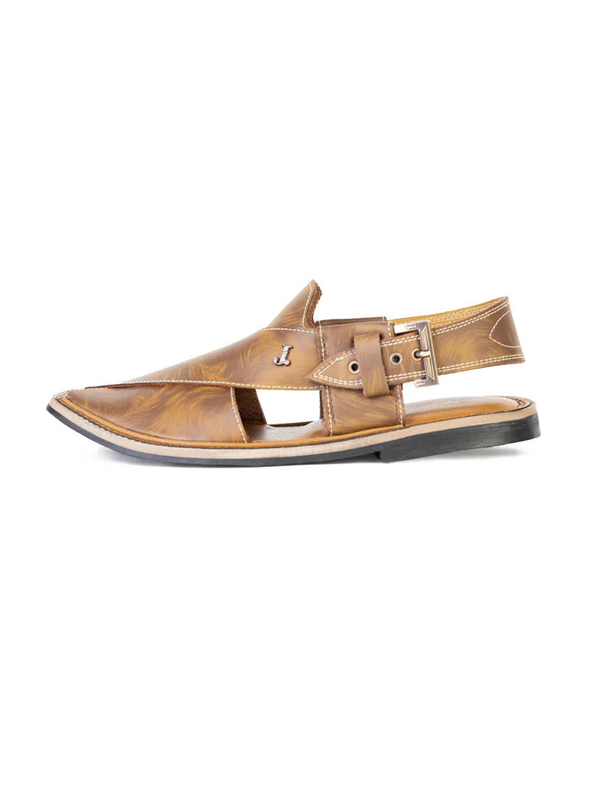 BROWN HIGH CHORME PESHAWARI SANDALS | JJFW-JPC-US-11432/S23-MQ-PLN - Image 3