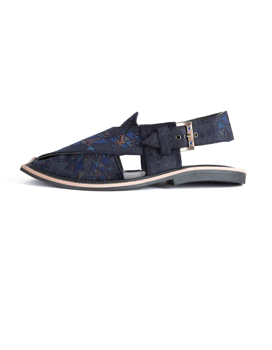 BLACK PESHAWARI SANDALS | JJFW-JPC-US-183-EMB/S21/JJ5216 - Image 2