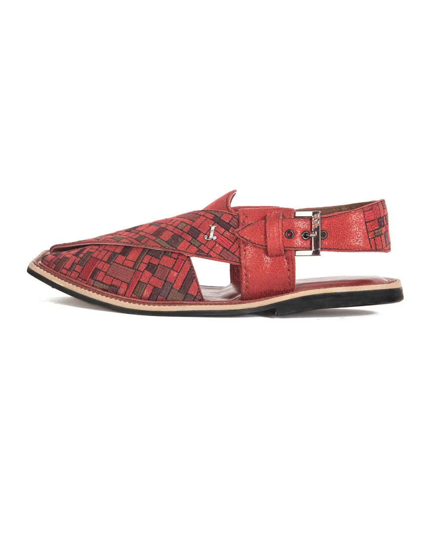 RED PESHAWARI SANDALS | JJFW-JPC-US-197-EMB/S21-GK-JJ6895 - Image 2