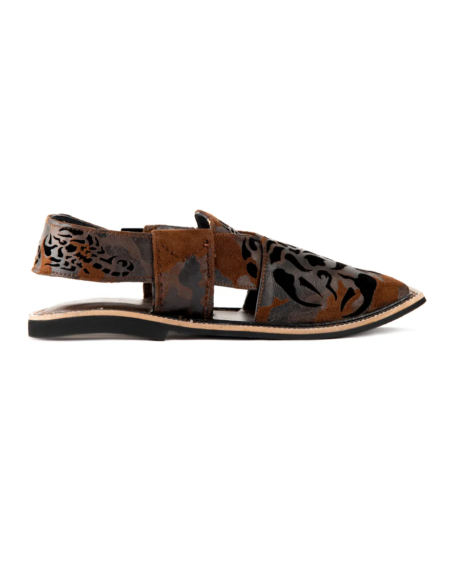 MAROON PESHAWARI SANDALS | JJFW-JPC-US-207-EMB/S22/JJ6393 - Image 3