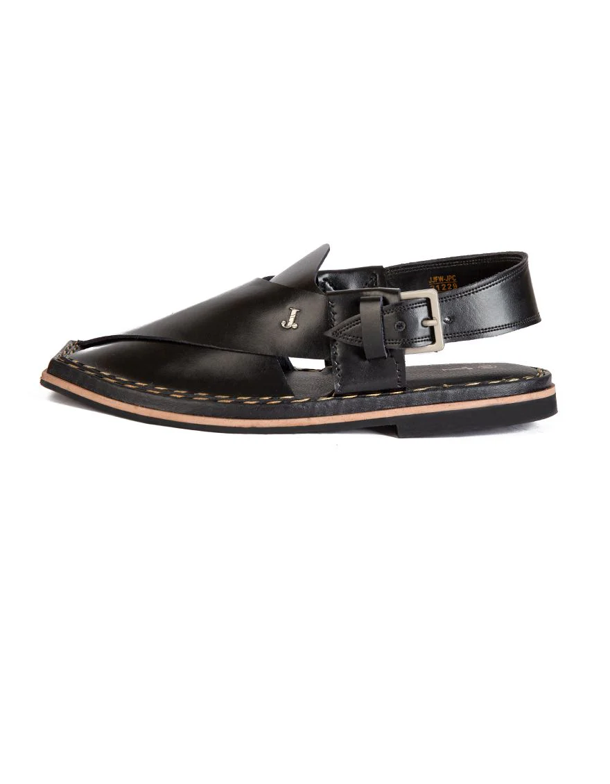 BLACK PESHAWARI SANDALS | JJFW-JPC-US-21229/S19-NI-PLN - Image 2