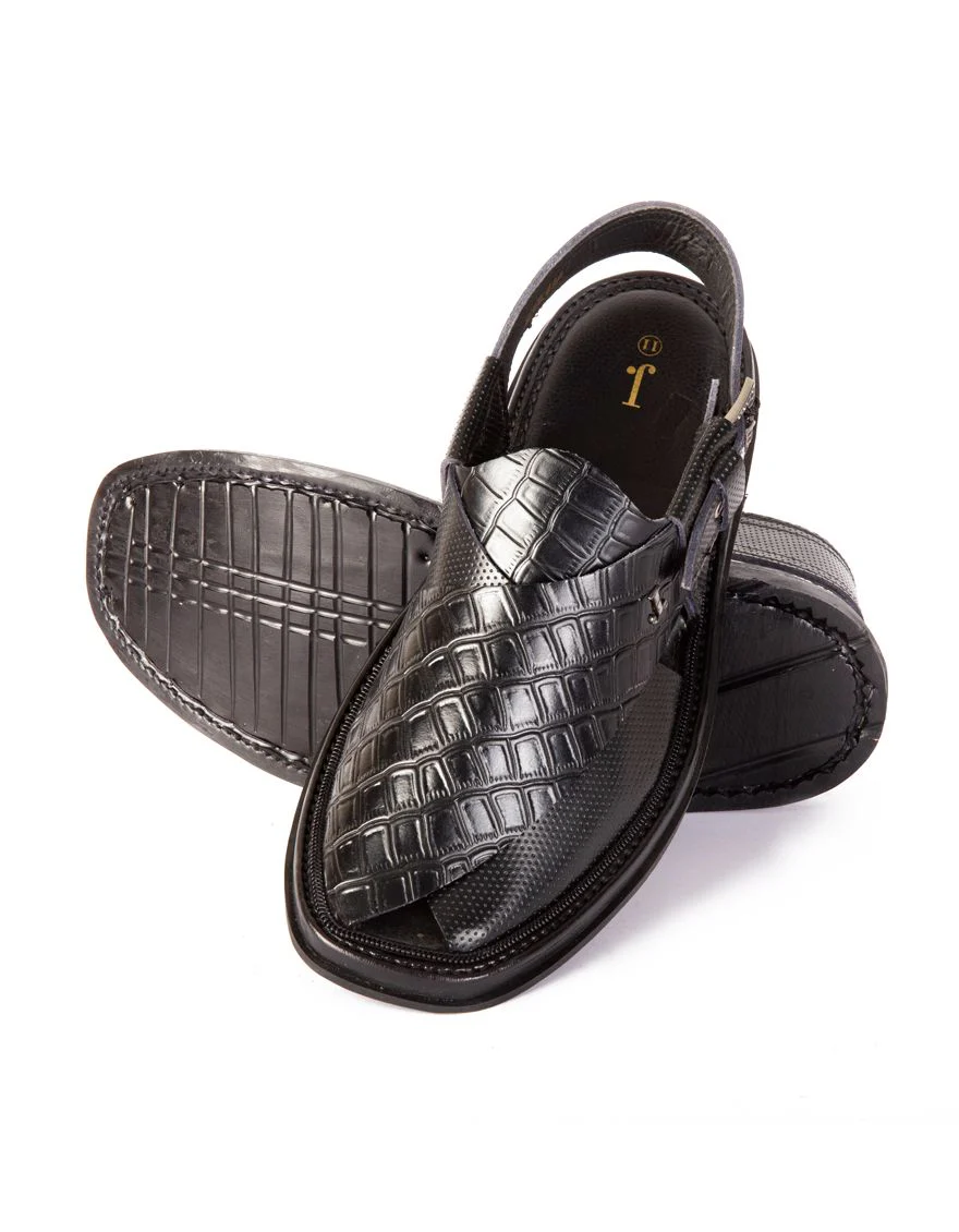 BLACK PESHAWARI SANDALS | JJFW-JPC-US-21282/S21-GK-TXT