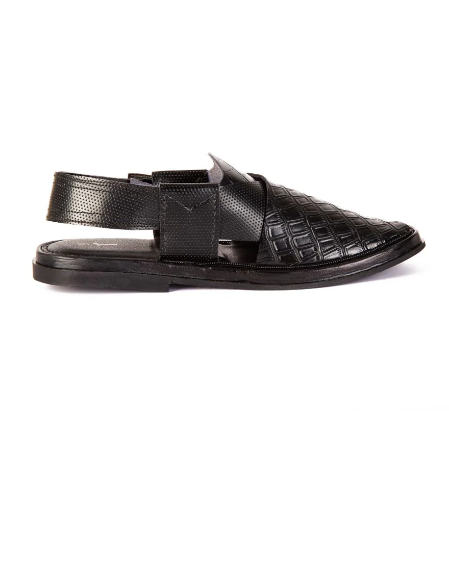 BLACK PESHAWARI SANDALS | JJFW-JPC-US-21282/S21-GK-TXT - Image 3