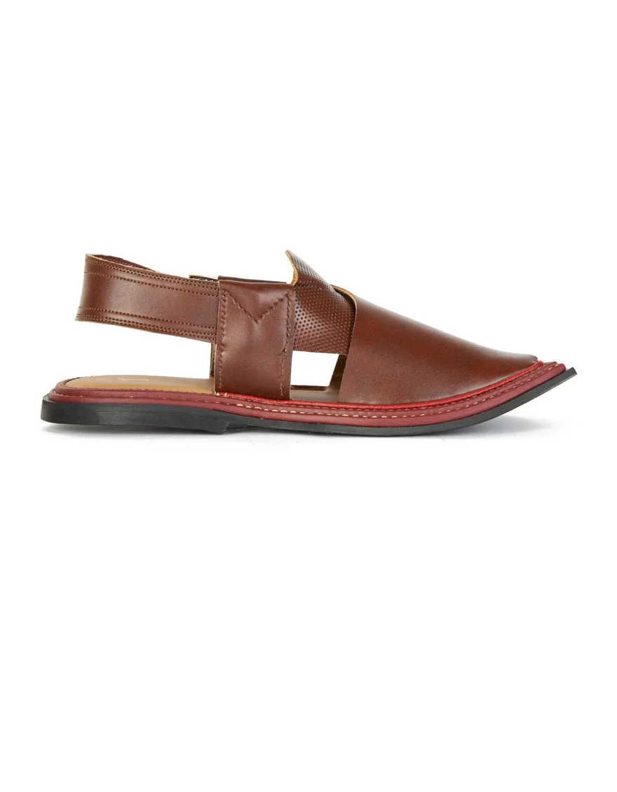 MAROON PESHAWARI SANDALS | JJFW-JPC-US-21288/S21-MI-TXT - Image 3