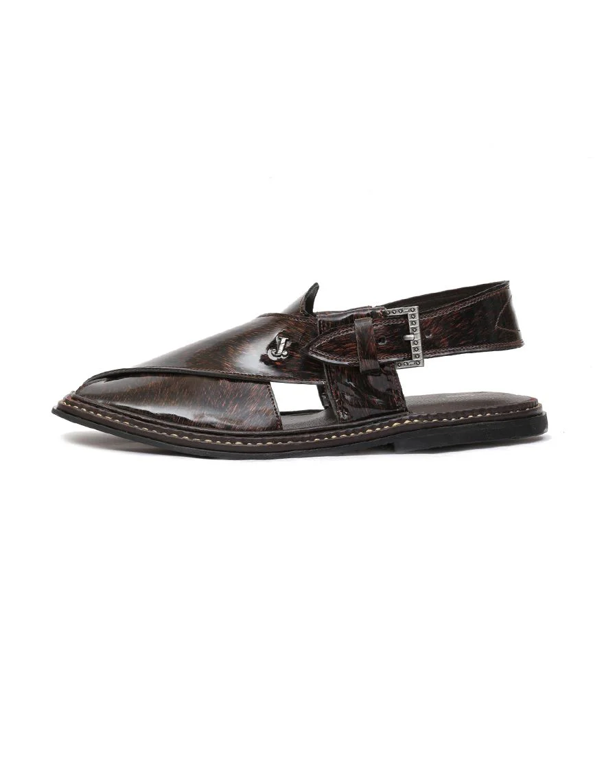 MEHNDI GREEN PESHAWARI SANDALS | JJFW-JPC-US-21298/S21-GK-TXT - Image 2