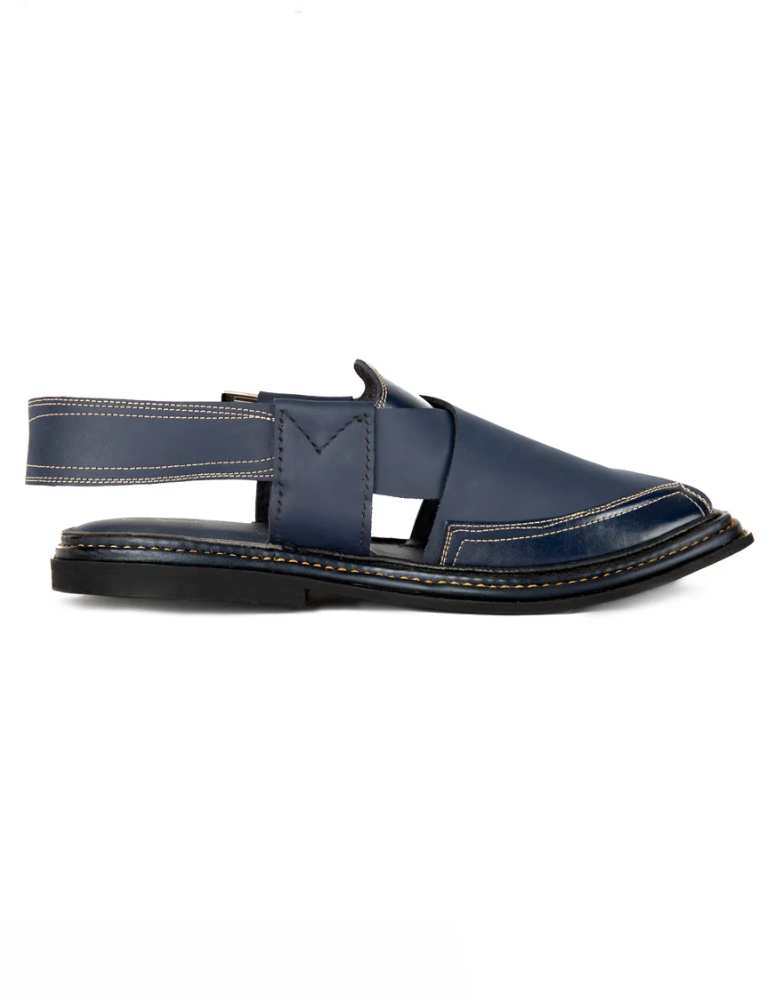 D BLUE PESHAWARI SANDALS | JJFW-JPC-US-21299/S21-HA-TXT - Image 3