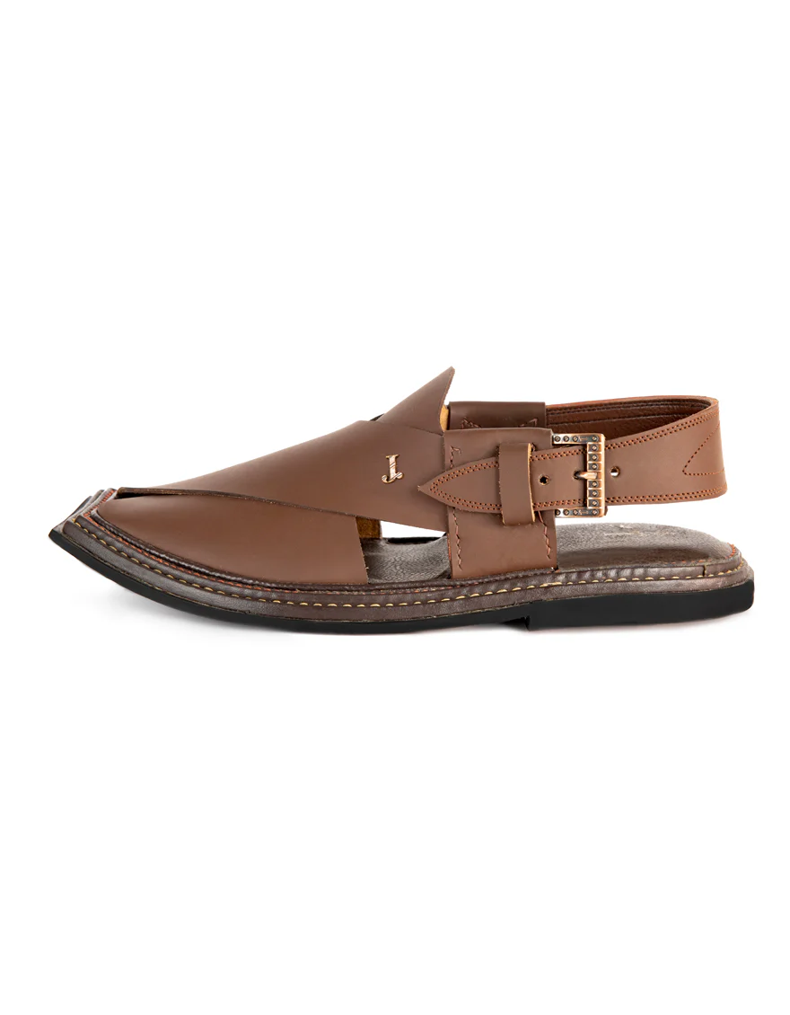 DARK BROWN PESHAWARI SANDALS | JJFW-JPC-US-21305/S22-GK-PLN - Image 2
