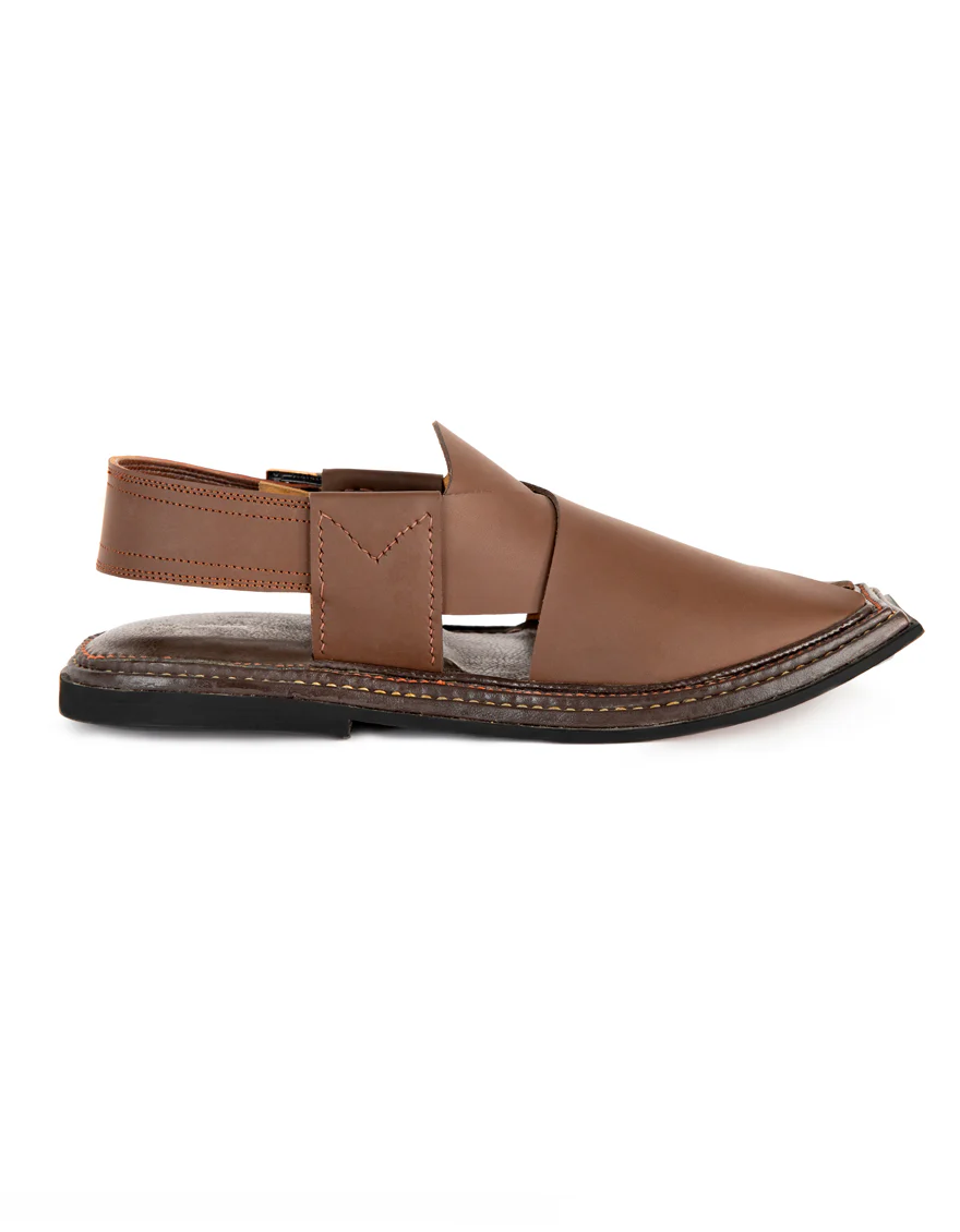 DARK BROWN PESHAWARI SANDALS | JJFW-JPC-US-21305/S22-GK-PLN - Image 3