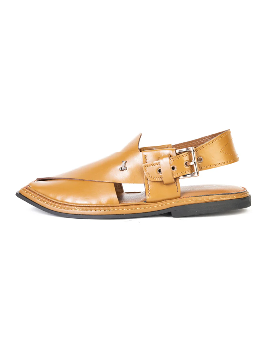 CAMEL TEXTURED PESHAWARI SANDALS | JJFW-JPC-US-21307/S23-HA-PLN - Image 2