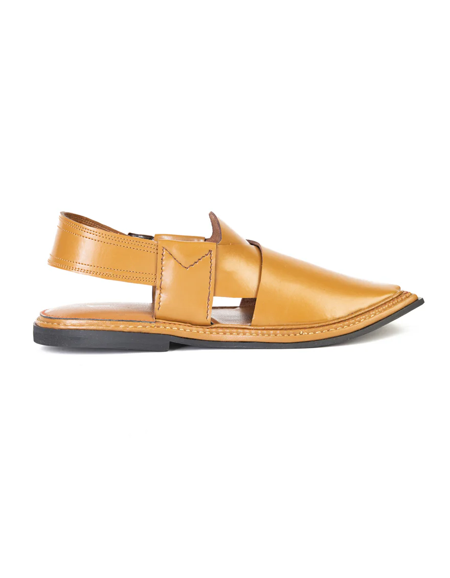CAMEL TEXTURED PESHAWARI SANDALS | JJFW-JPC-US-21307/S23-HA-PLN - Image 3