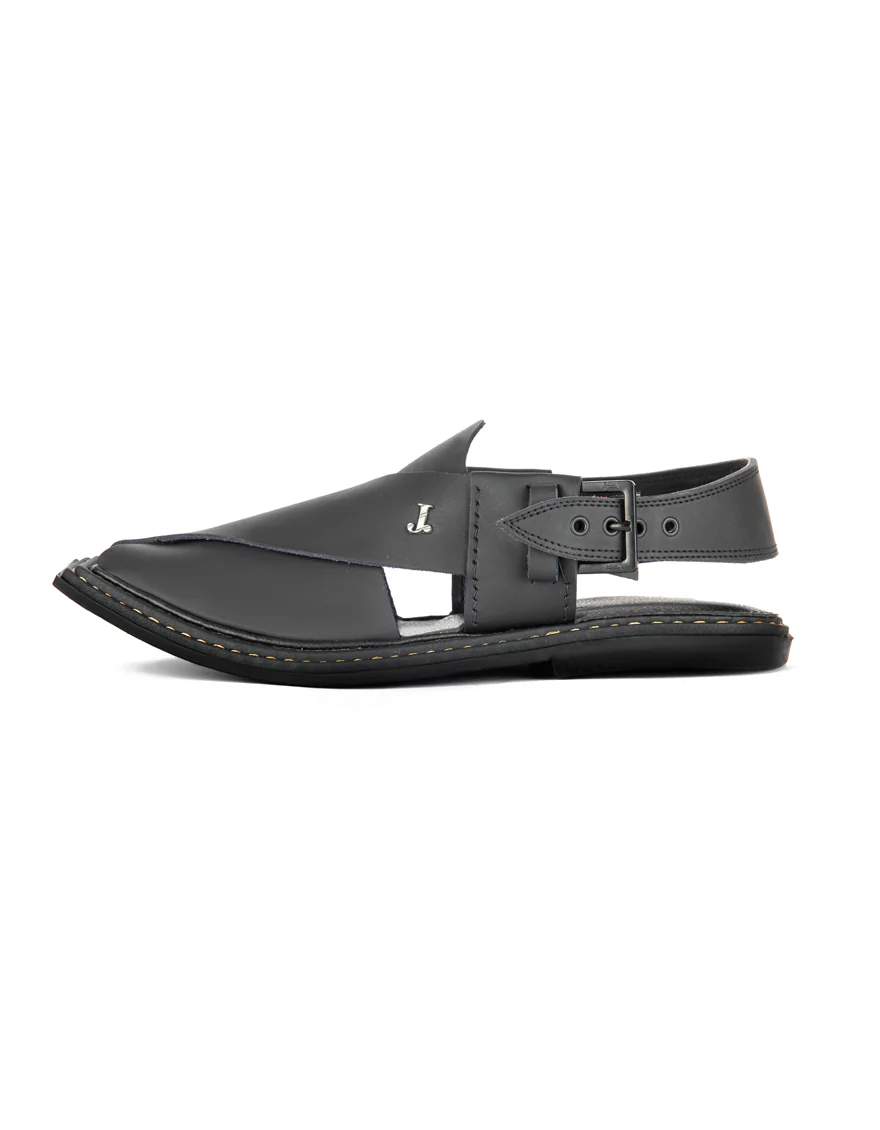 BLACK PESHAWARI SANDALS | JJFW-JPC-US-21309/S22-BL-PLN - Image 2