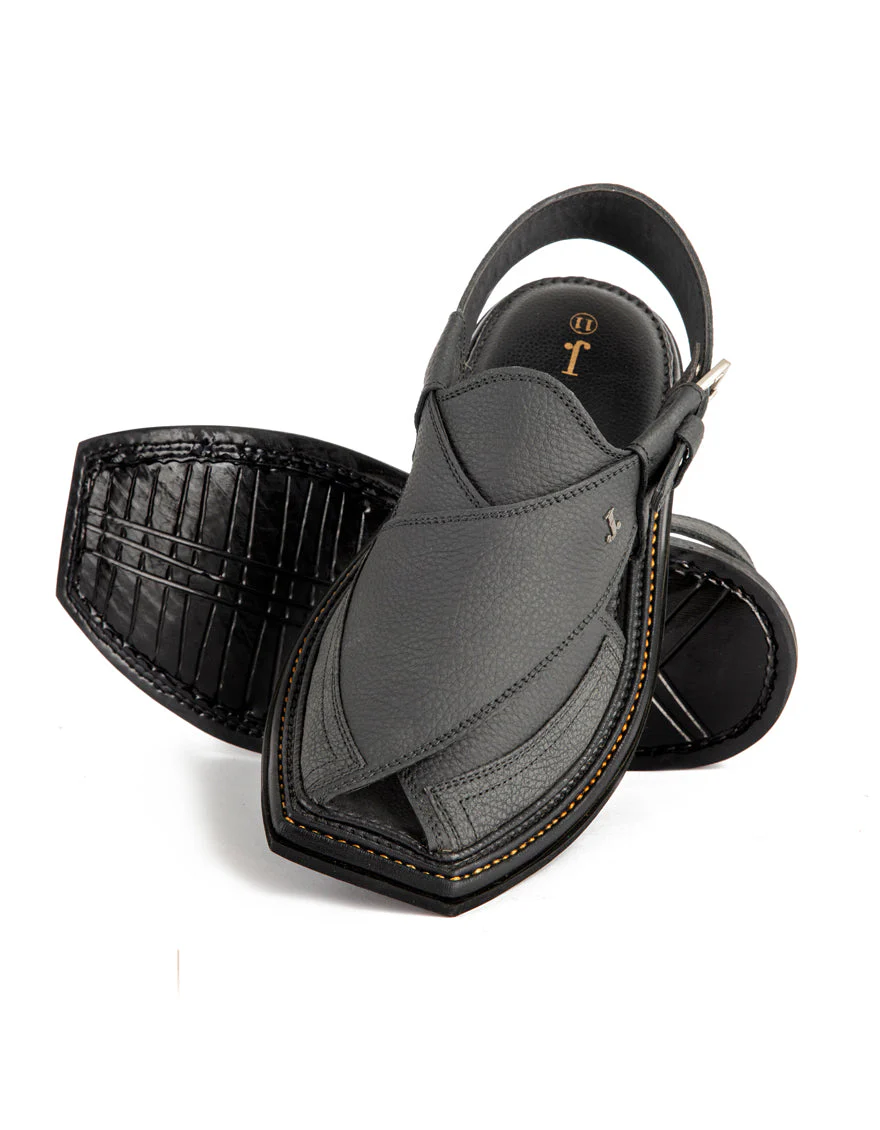 BLACK PESHAWARI SANDALS | JJFW-JPC-US-21318/S22-AB-TXT