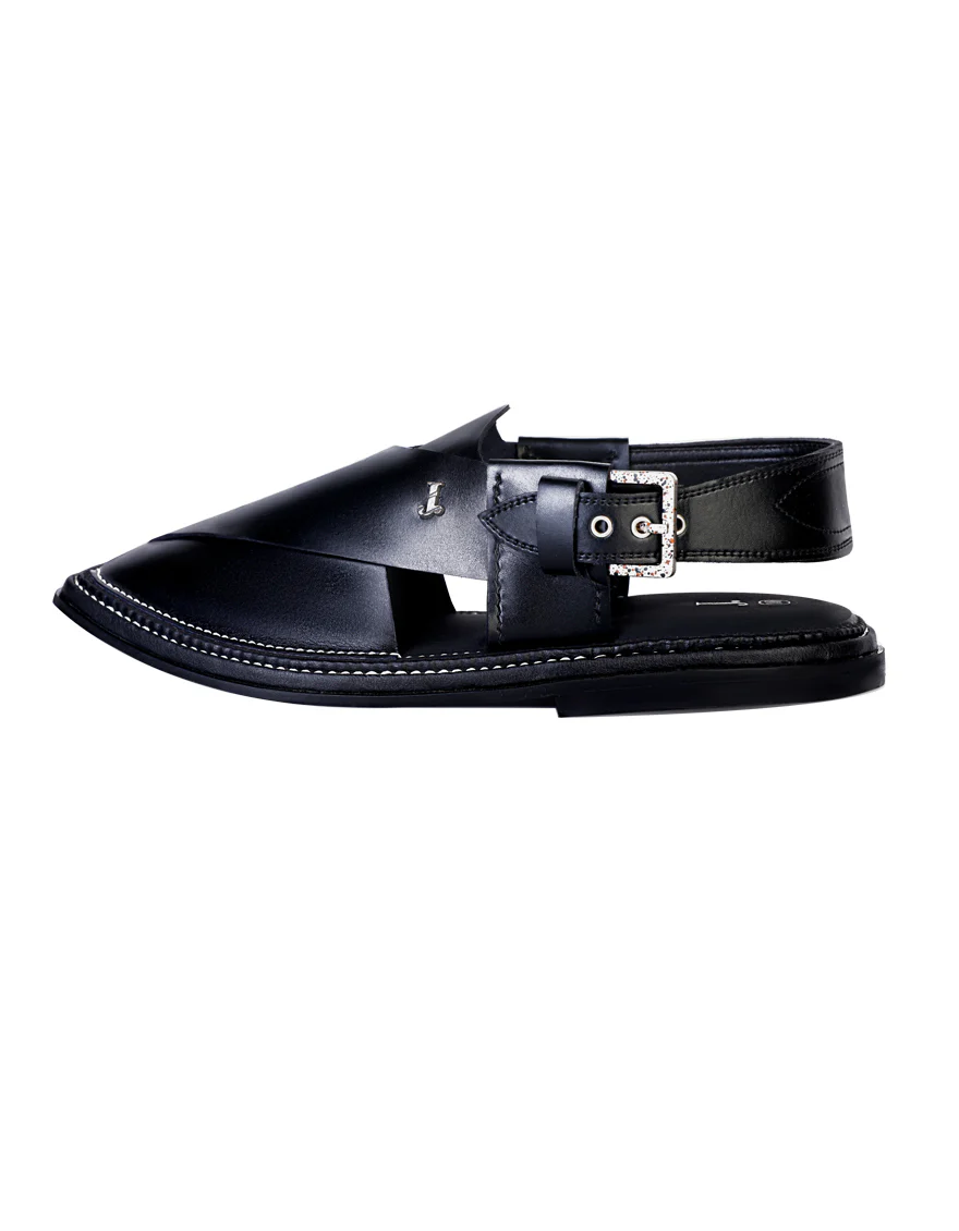 BLACK PESHAWARI SANDALS | JJFW-JPC-US-21331/S23-IU-PLN - Image 2