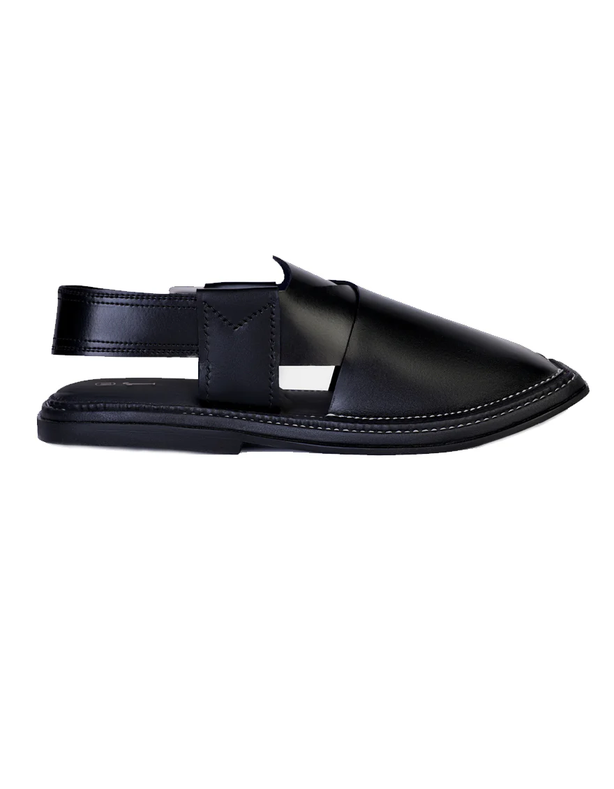 BLACK PESHAWARI SANDALS | JJFW-JPC-US-21331/S23-IU-PLN - Image 3