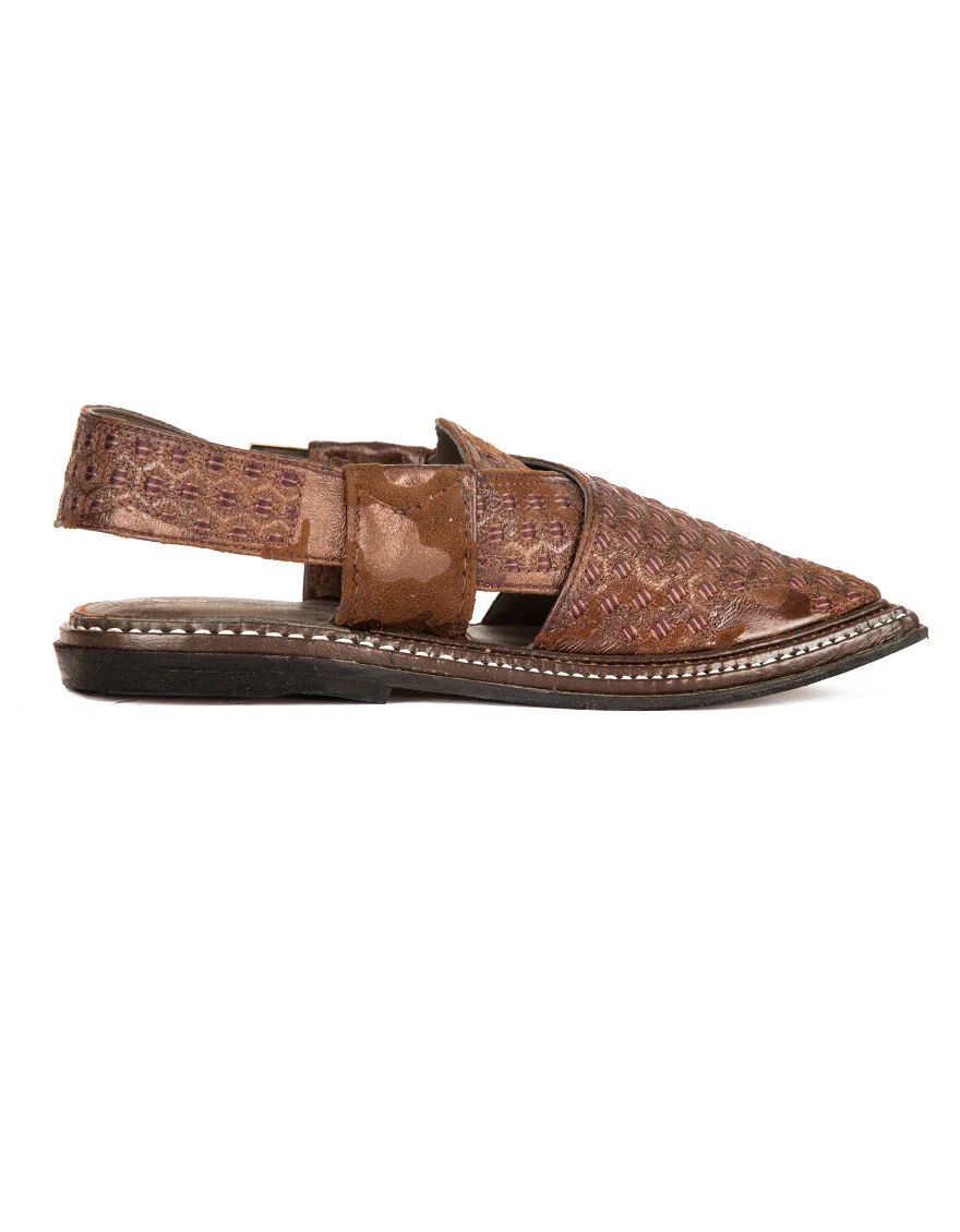 BROWN PESHAWARI SANDALS | JJFW-JPC-US-219-EMB/S22-JJ6393 - Image 3
