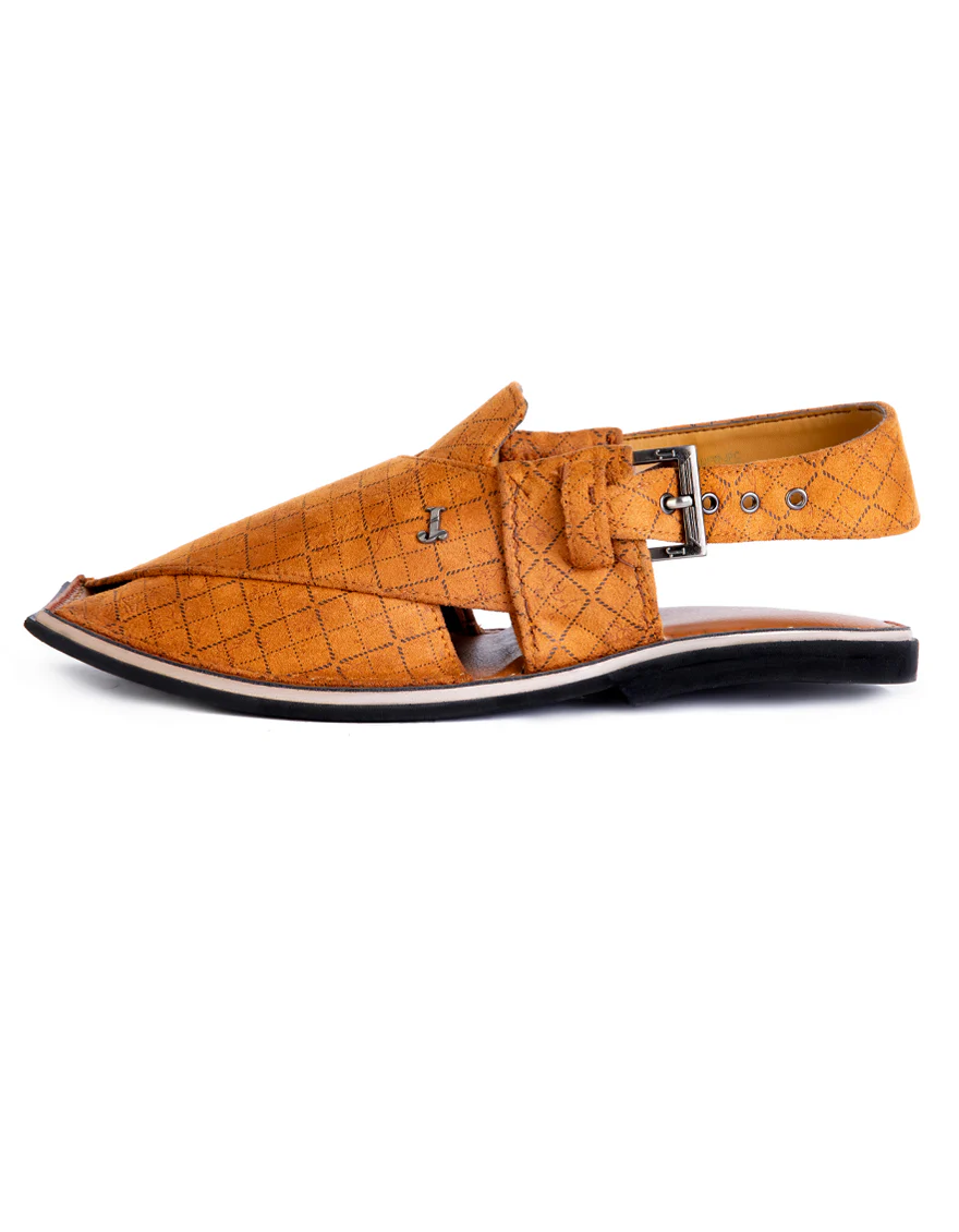 BROWN PLAIN PESHAWARI SANDALS | JJFW-JPC-US-243/S23-HZ-JJ6913 - Image 2