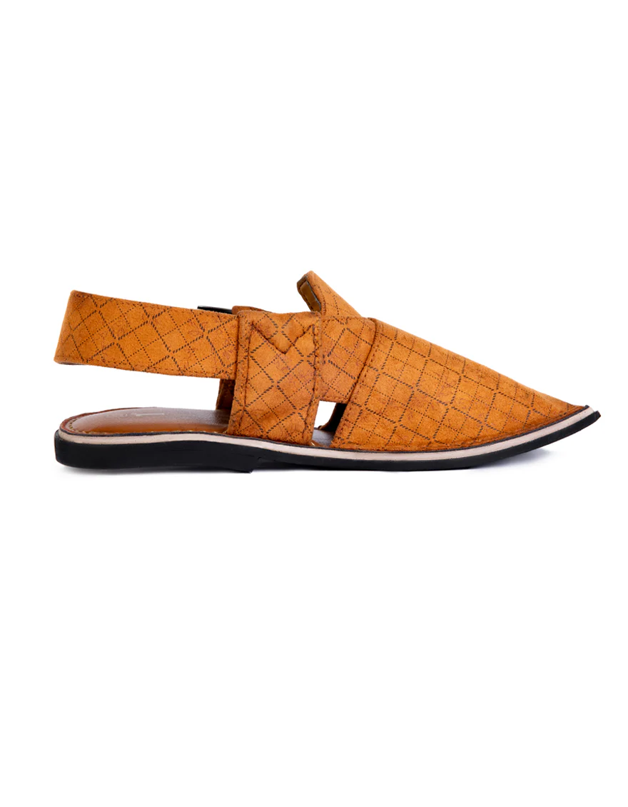BROWN PLAIN PESHAWARI SANDALS | JJFW-JPC-US-243/S23-HZ-JJ6913 - Image 3