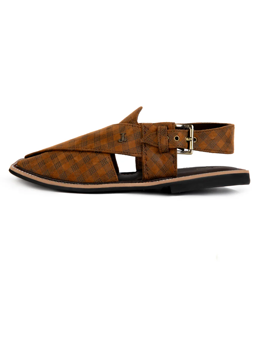 BROWN PLAIN PESHAWARI SANDALS | JJFW-JPC-US-253/S23-IK-JJ6904 - Image 2