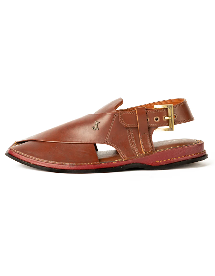 MAROON PESHAWARI SANDALS | JJFW-JPC-US-4006/S23-ZA-AD-PLN - Image 2