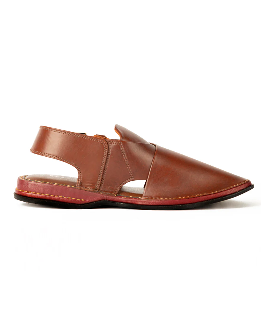 MAROON PESHAWARI SANDALS | JJFW-JPC-US-4006/S23-ZA-AD-PLN - Image 3