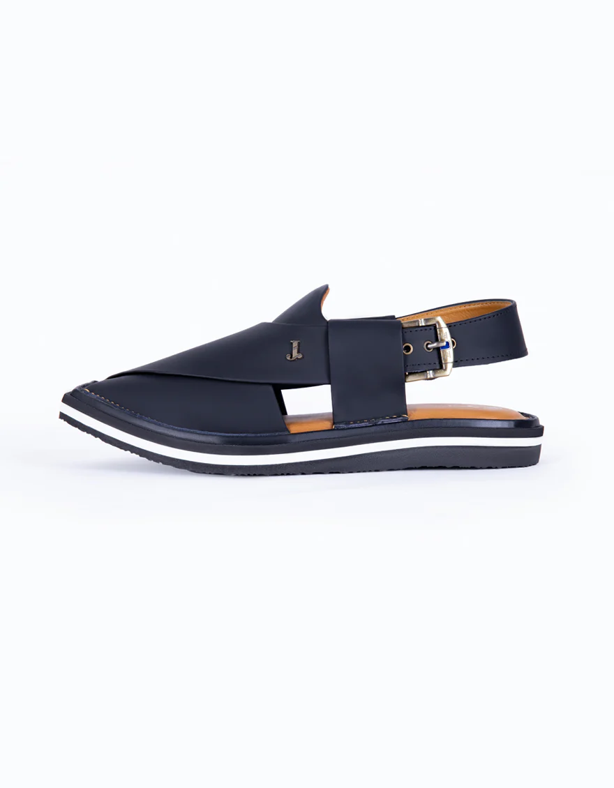 MATT BLACK PESHAWARI SANDALS | JJFW-JPC-US-9008/S23-SC-PLN - Image 2