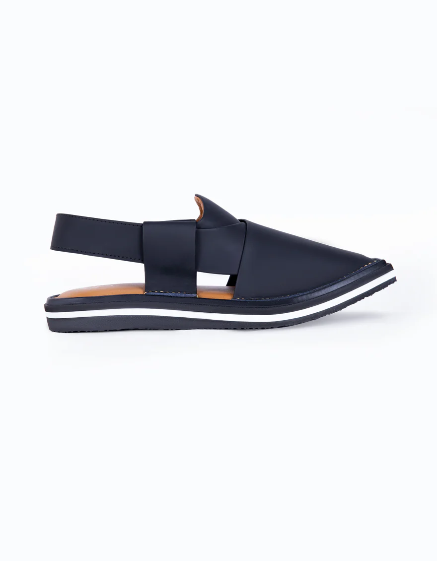 MATT BLACK PESHAWARI SANDALS | JJFW-JPC-US-9008/S23-SC-PLN - Image 3