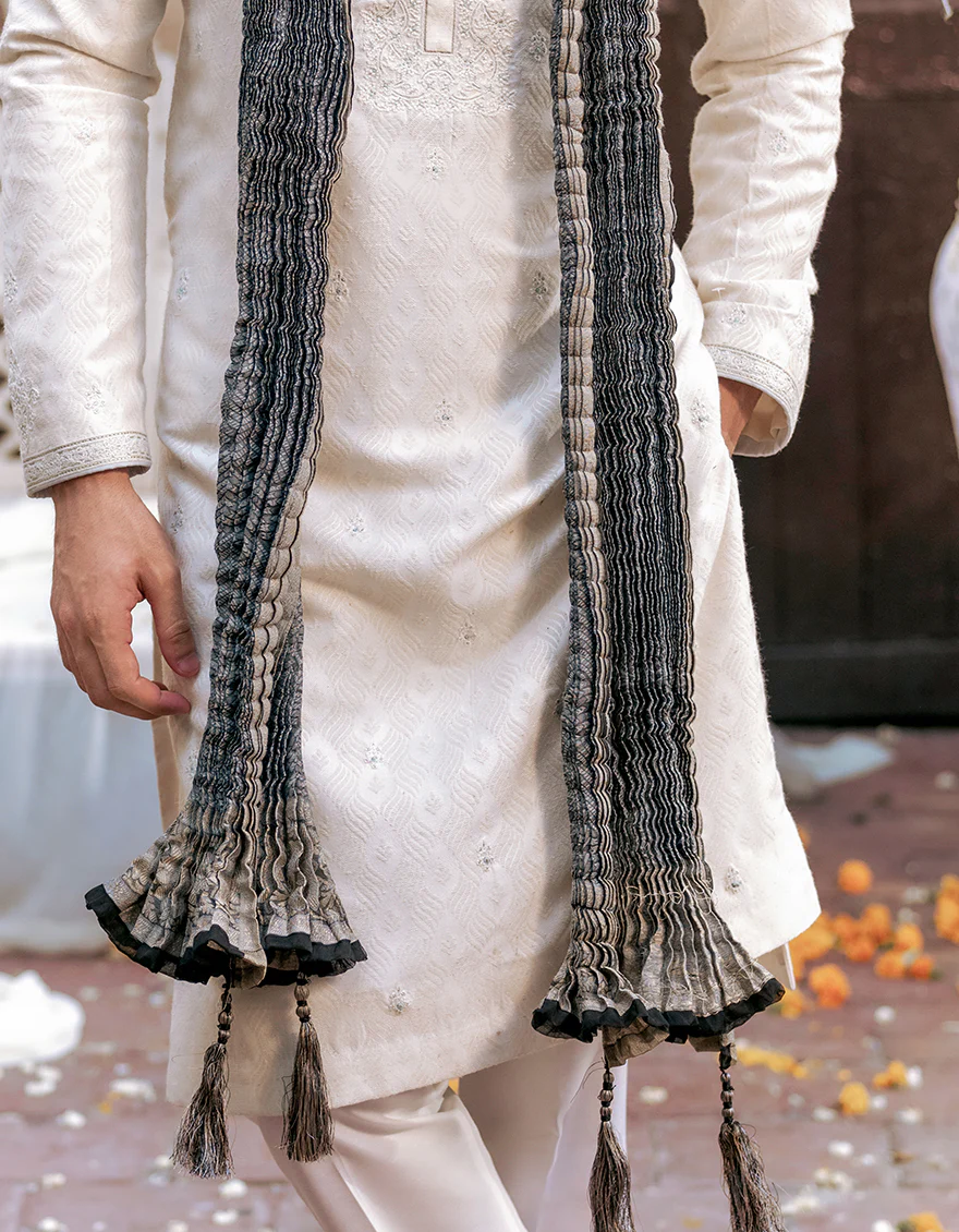 GREY SHAWL | JJID-SHAWL-9247/S24/JJ9247/A - Image 2
