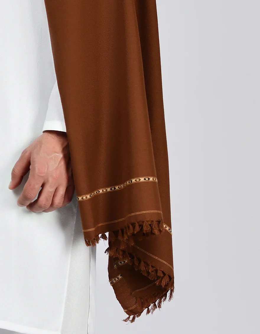 BROWN ACRYLIC SHAWL | JJID-SHAWL-9292/S23/JJ-9292G - Image 2