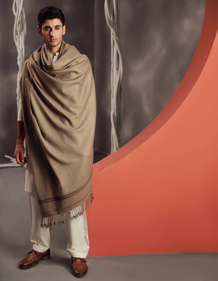 GREY ACRYLIC SHAWL | JJID-SHAWL-9790/S24/JJ9790/E - Image 4
