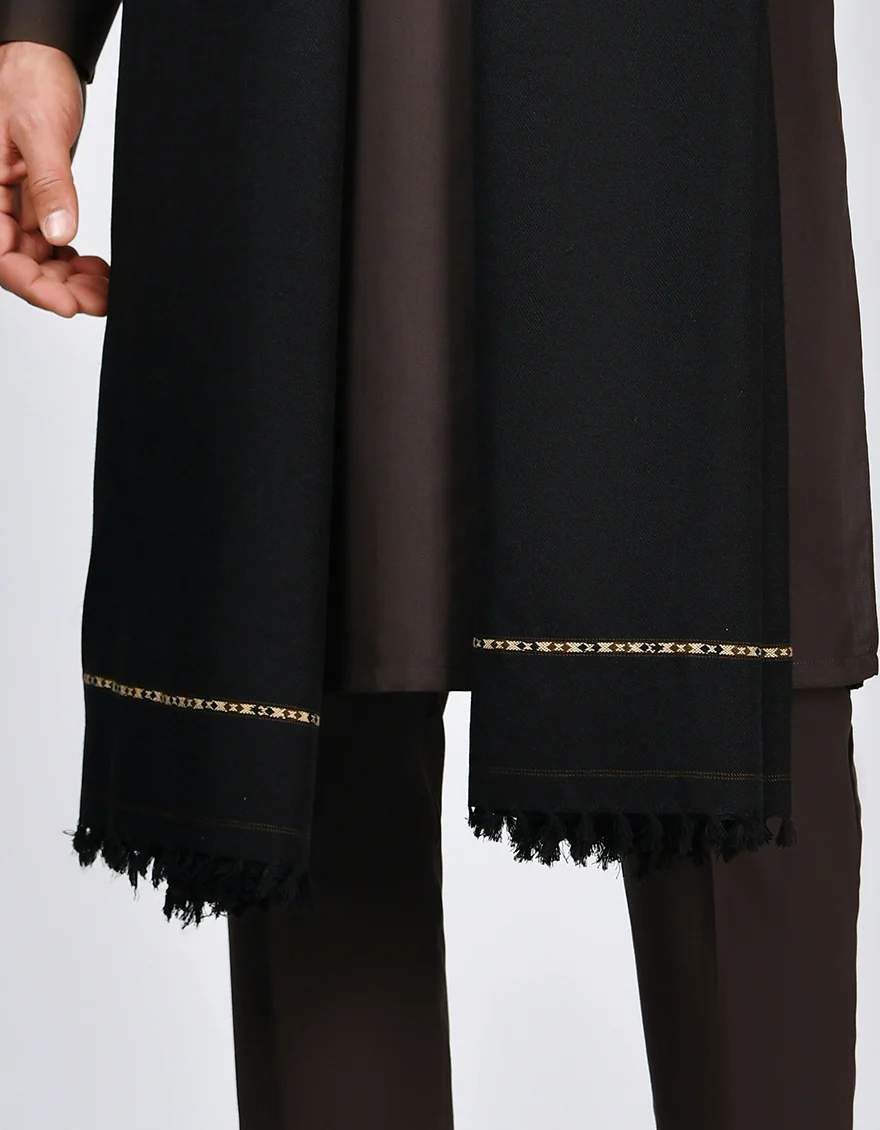 BLACK ACRYLIC SHAWL | JJID-SHAWL-US-9292/S23/JJ-9292B - Image 2