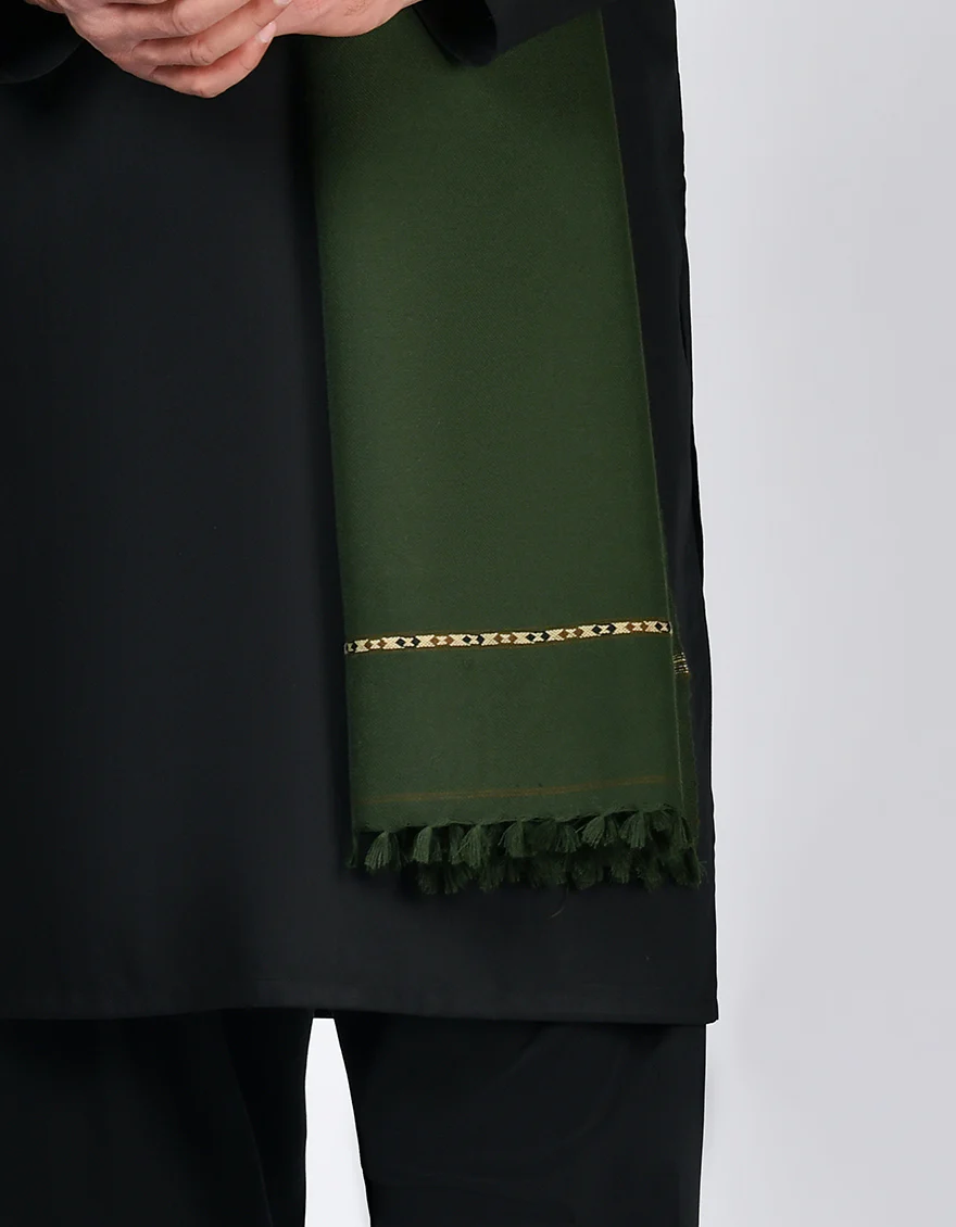 GREEN ACRYLIC SHAWL | JJID-SHAWL-US-9292/S23/JJ-9292F - Image 2