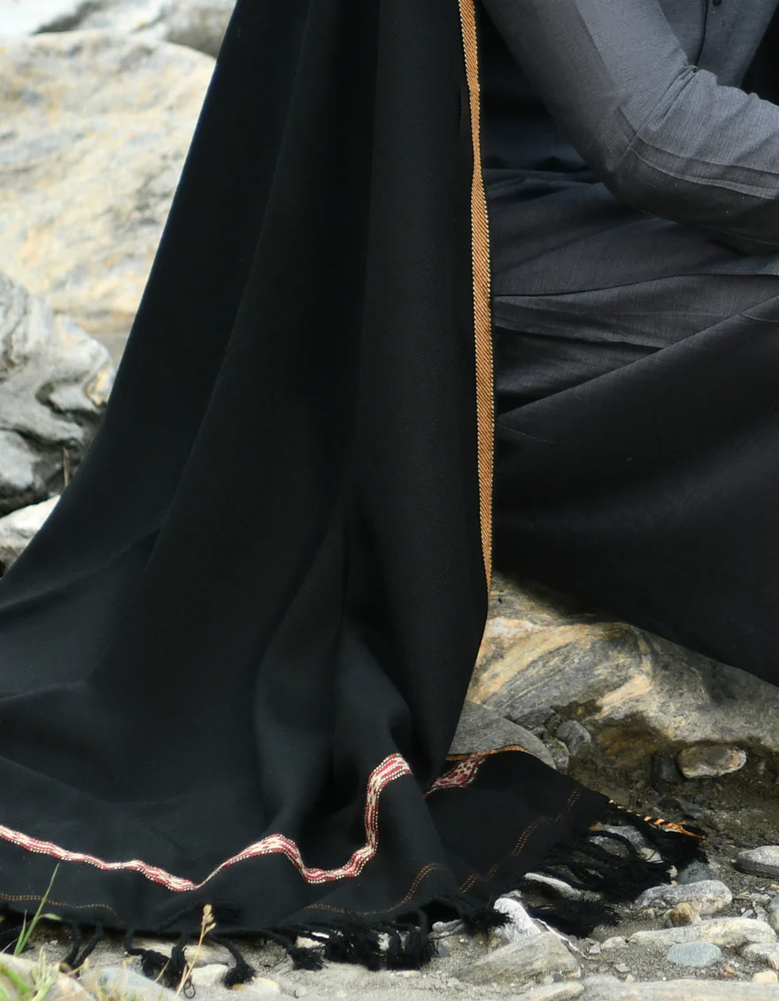 BLACK SHAWL | JJID-SHW-22-0004 FB/DUSSA SHAWL - Image 2