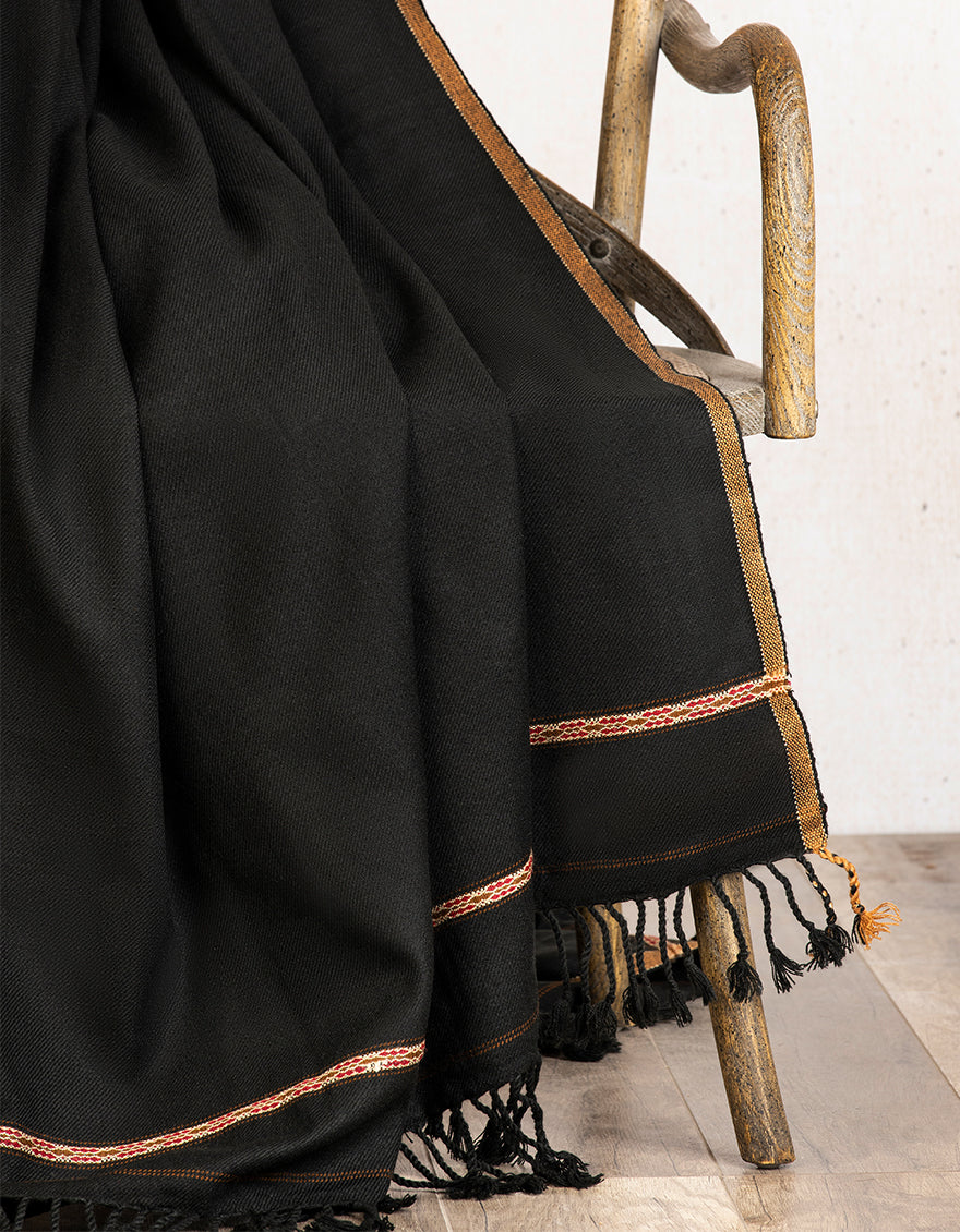 BLACK SHAWL | JJID-SHW-US-21-0002 FB/DUSSA SHAWL-BLACK - Image 2