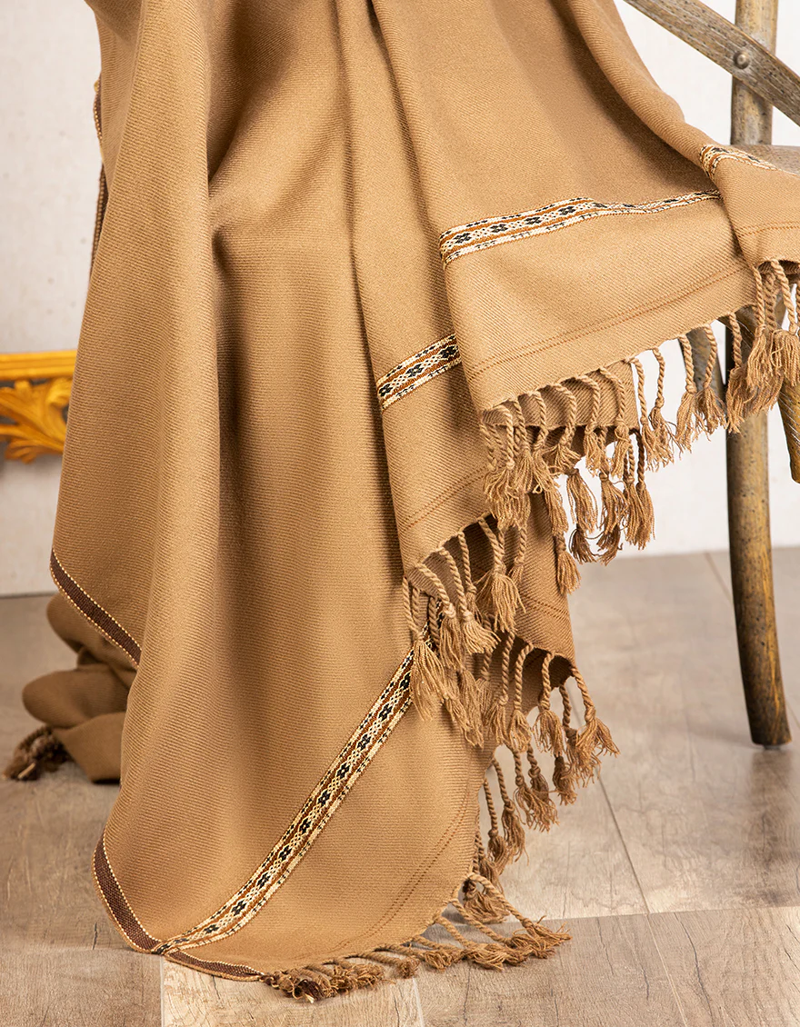 LIGHT BROWN SHAWL | JJID-SHW-US-21-0002 FB/DUSSA SHAWL - Image 2