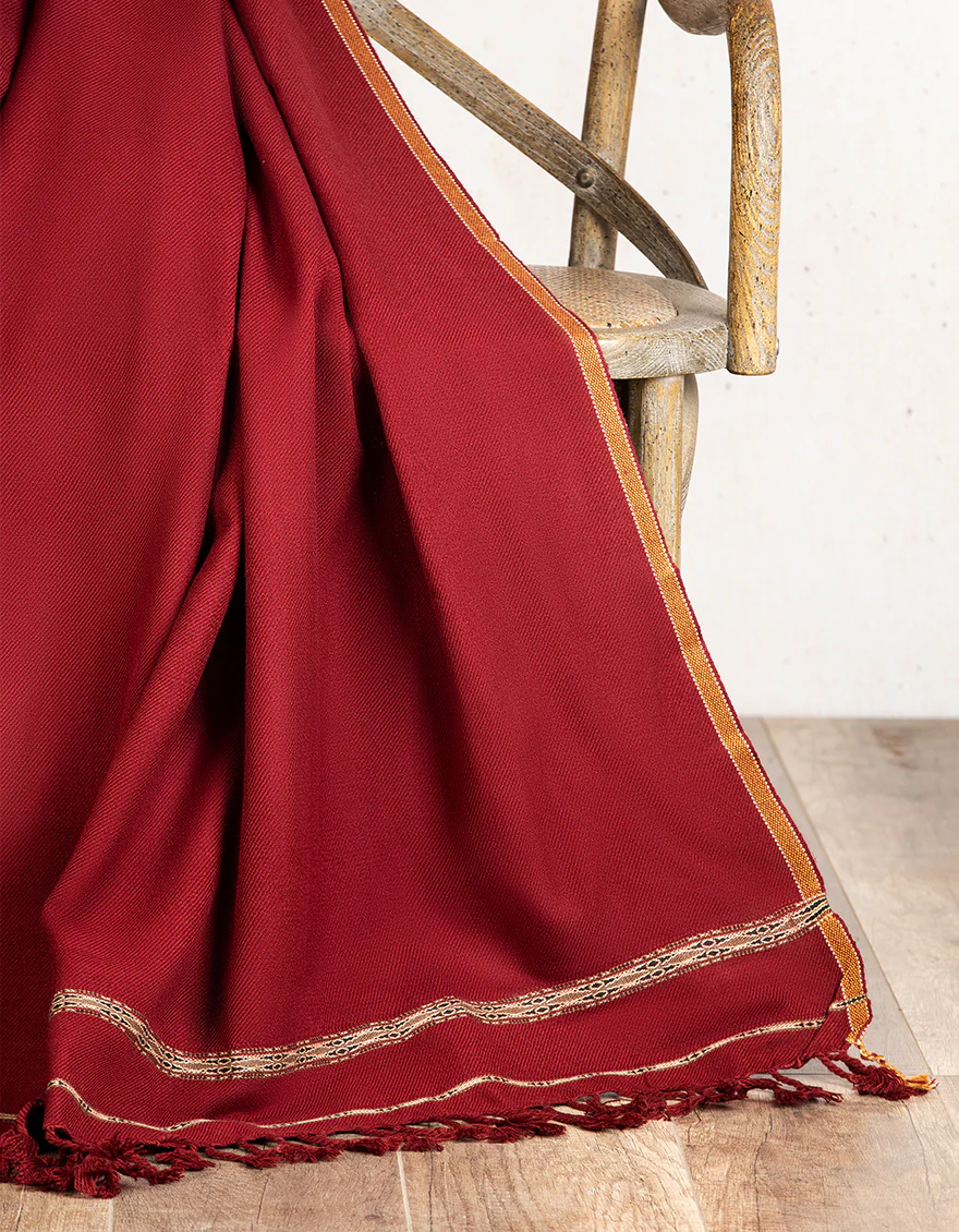 MAROON SHAWL | JJID-SHW-US-21-0003 FB/DUSSA SHAWL-MAROON - Image 2
