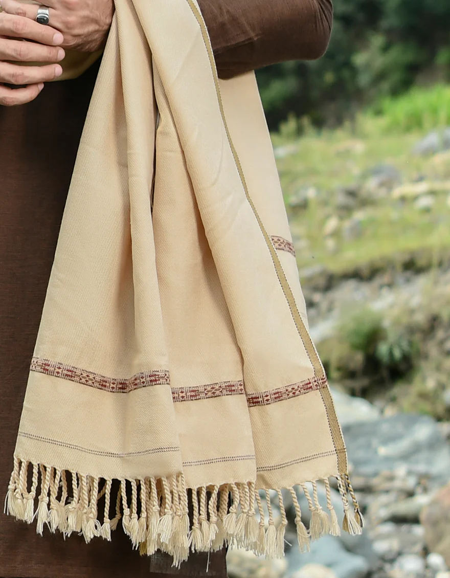 BEIGE SHAWL | JJID-SHW-US-22-0004 FB/DUSSA SHAWL-BEIGE - Image 4