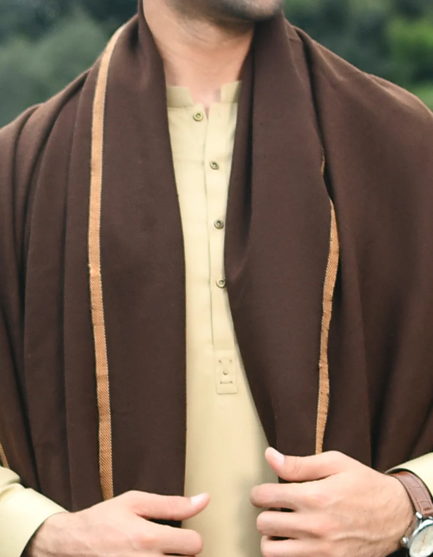 DARK BROWN SHAWL | JJID-SHW-US-22-0004 FB/DUSSA SHAWL-DARK BROWN - Image 2