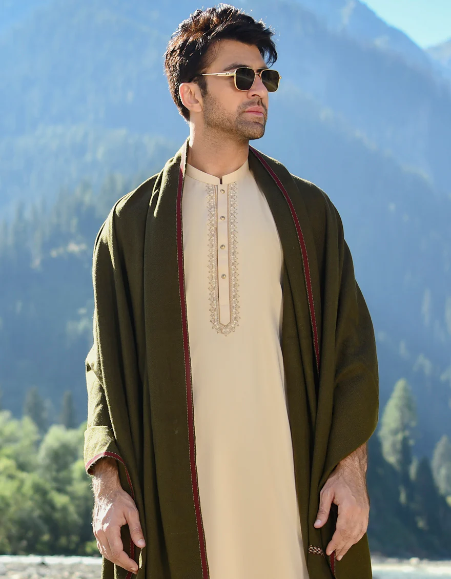 MEHNDI SHAWL | JJID-SHW-US-22-0004 FB/DUSSA SHAWL-MEHNDI - Image 2