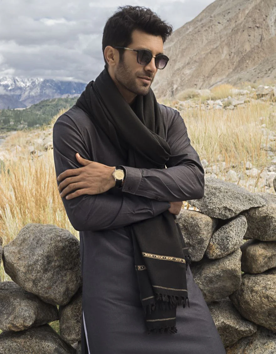 BLACK SHAWL | JJID-US-SHAWL/S20/JJ7097 - Image 3