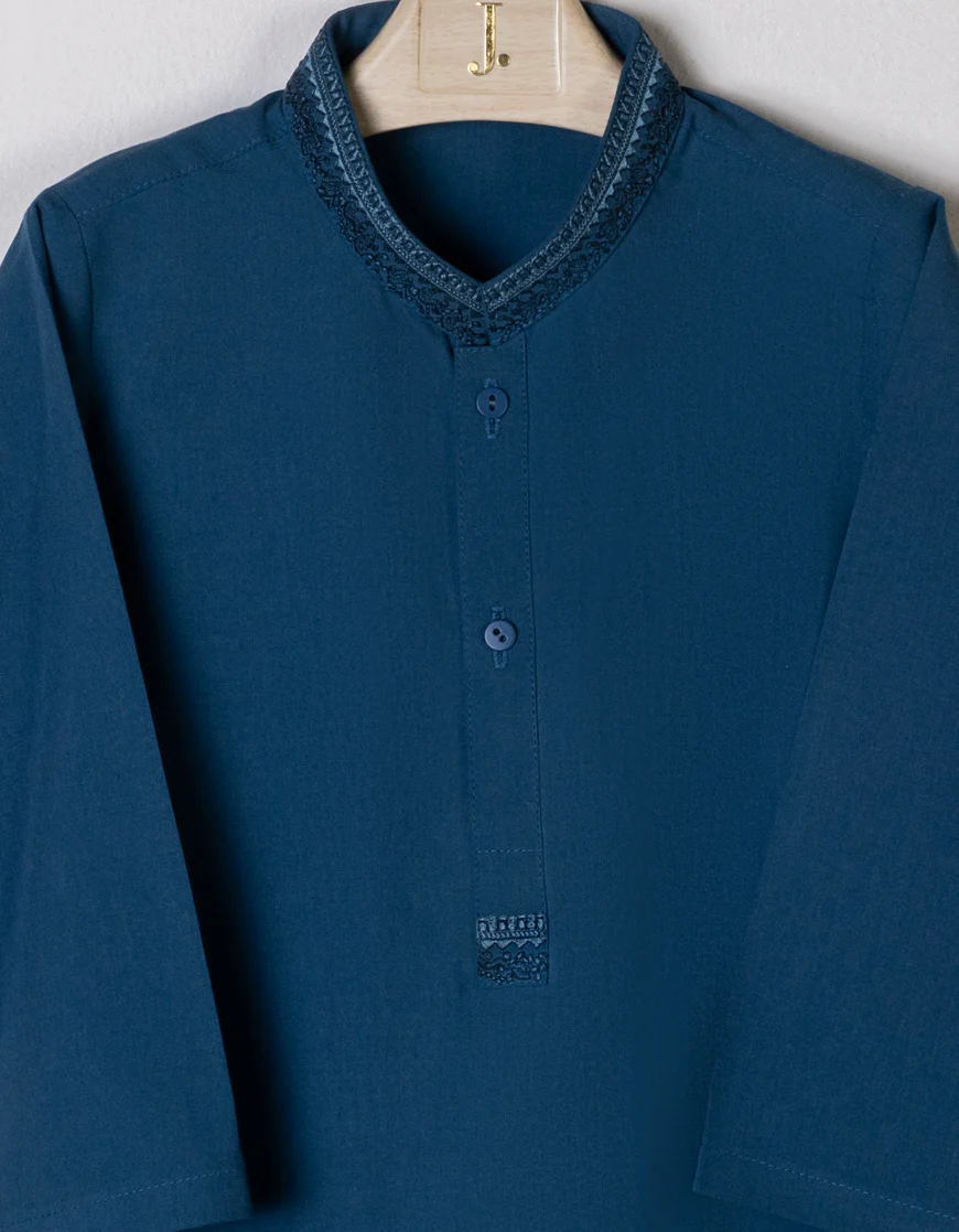 BLUE BLENDED KAMEEZ SHALWAR | JJIKP-S-US-46126/S23/JJ8726-SF - Image 2