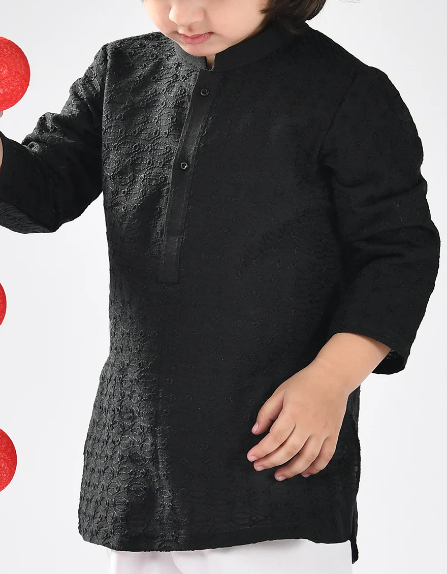 BLACK BLENDED KAMEEZ SHALWAR | JJIKP-US-43147/A22/JJ8083-CL - Image 2