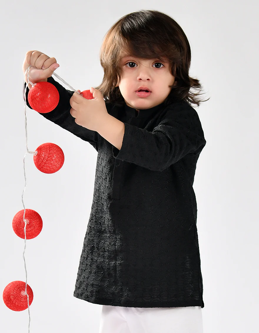 BLACK BLENDED KAMEEZ SHALWAR | JJIKP-US-43147/A22/JJ8083-CL - Image 3