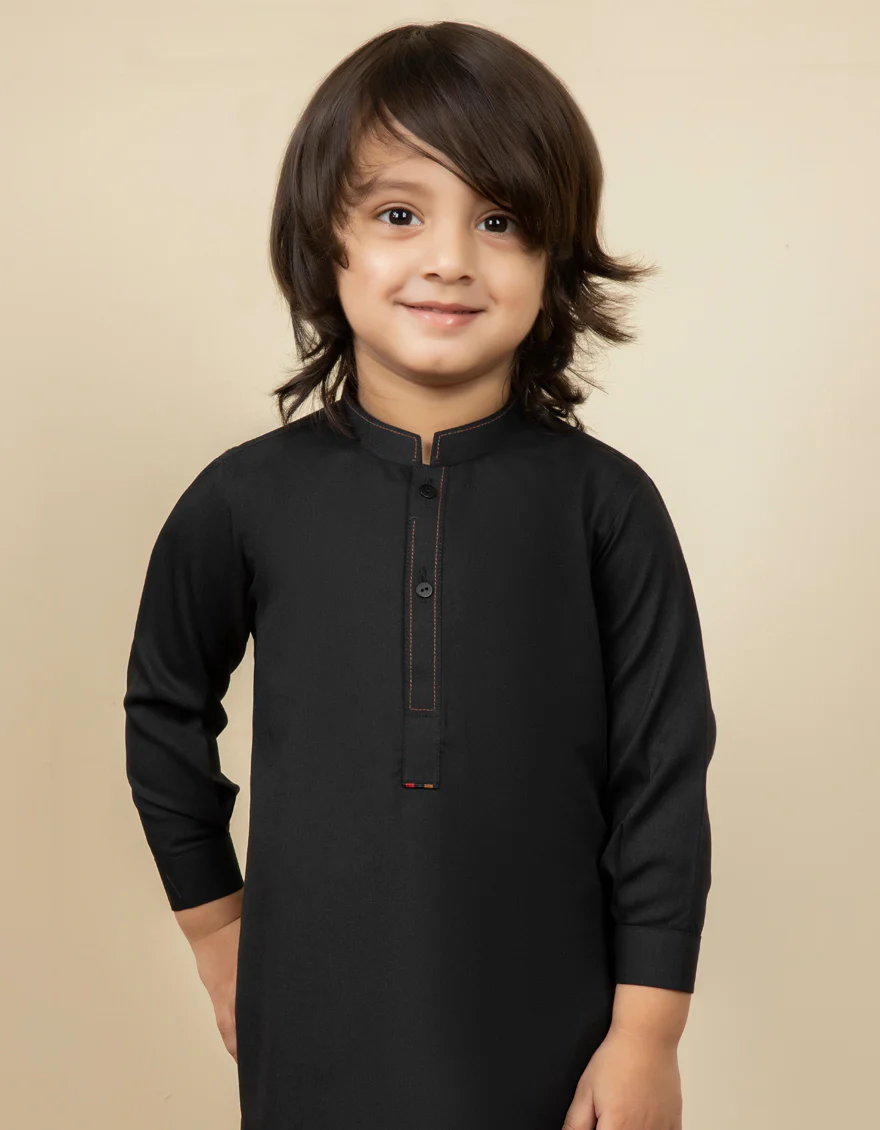 BLACK BLENDED KAMEEZ SHALWAR | JJIKP-US-43181/A22/JJ8346-CL - Image 2