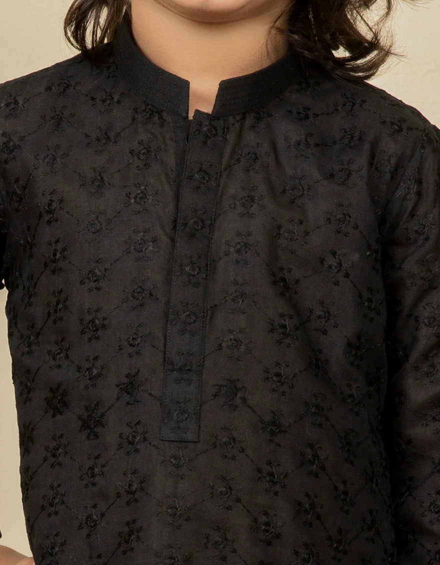 BLACK VISCOSE KAMEEZ SHALWAR | JJIKP-US-43206/A22/JJ8418-CL - Image 2