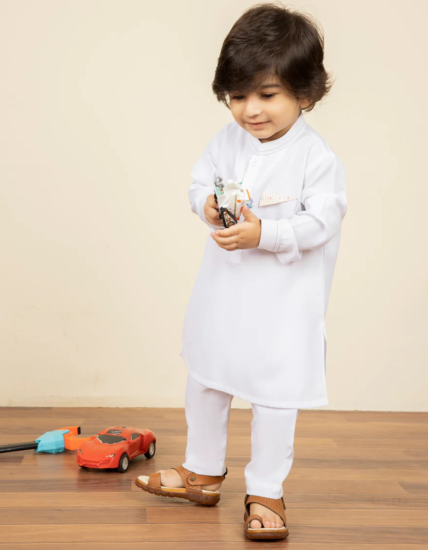 WHITE BLENDED KAMEEZ SHALWAR | JJIKP-US-45046/A22/JJ8346-CL - Image 3